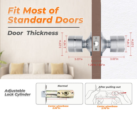 Buoan interior door knob with lock highlights built-in locking mechanism.