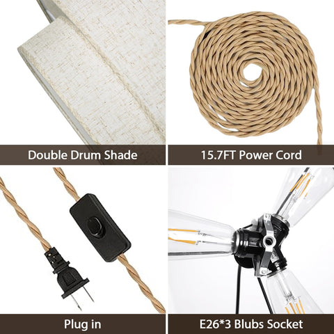 Handmade woven cord detail on Buovikalo plug-in pendant light