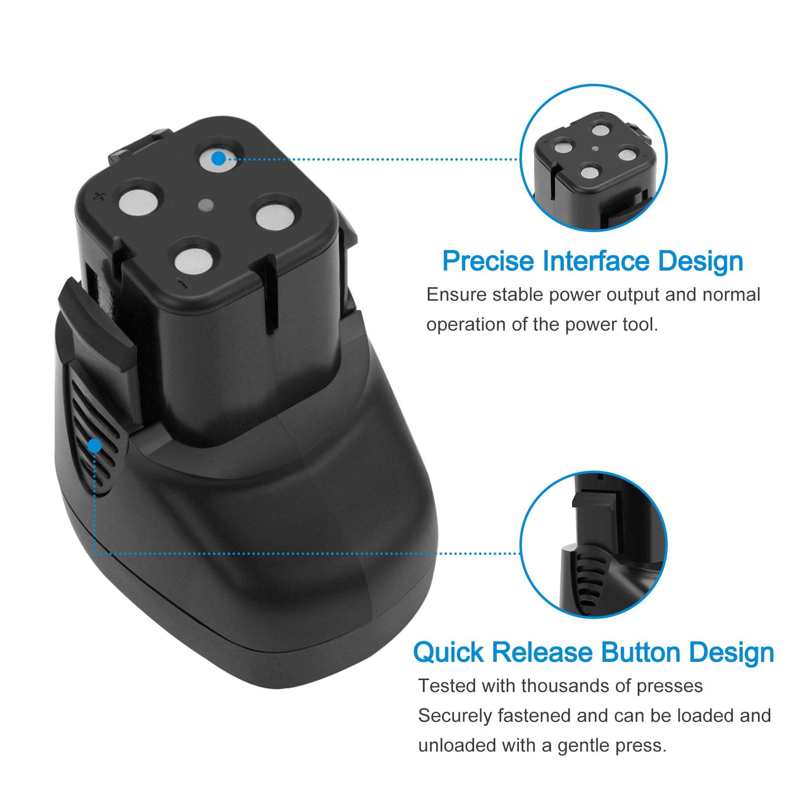BURGARDEN compact replacement battery design for easy carry and quick swaps.