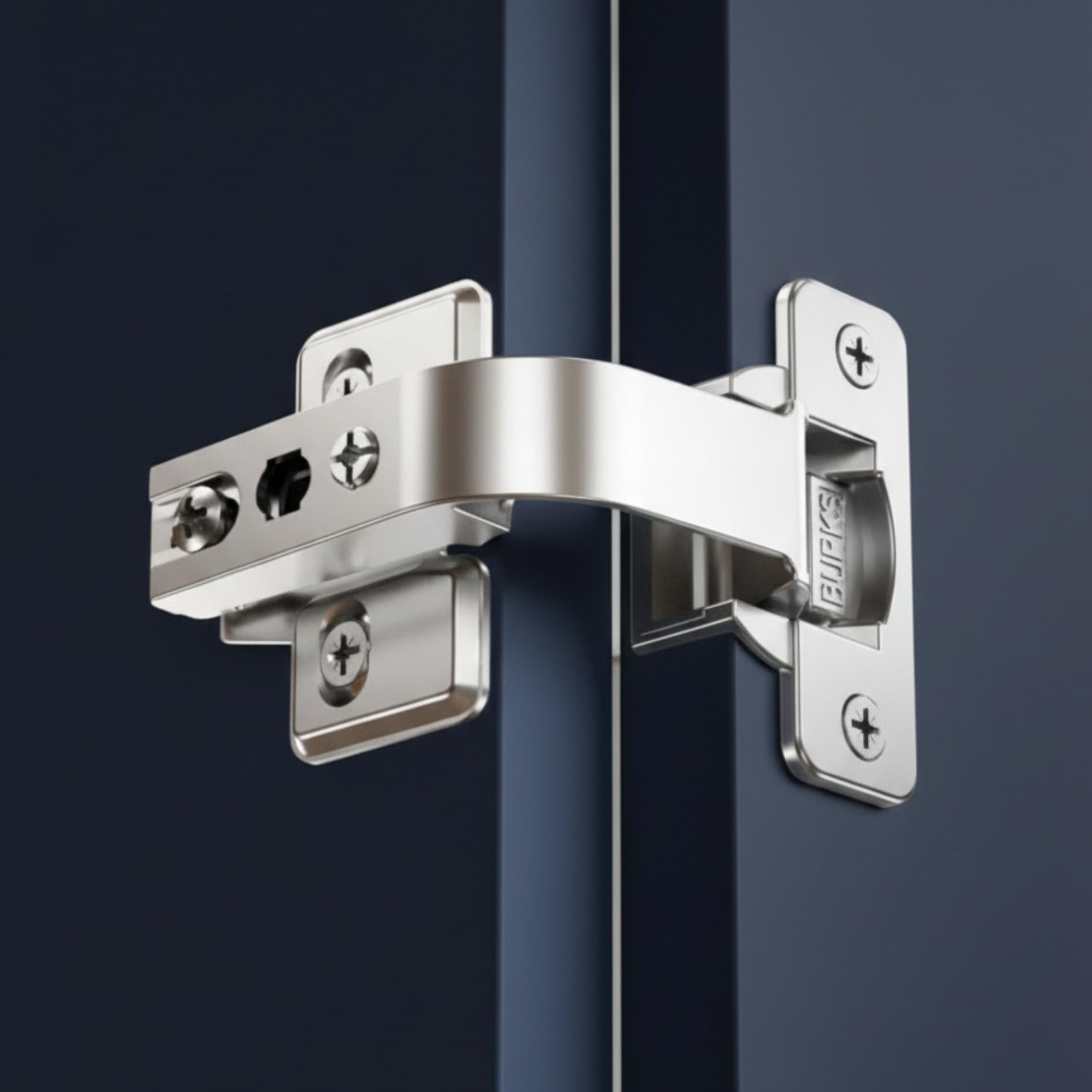 BURKS lazy Susan hinge 90 degree for smooth opening in pie-cut corner cabinets.