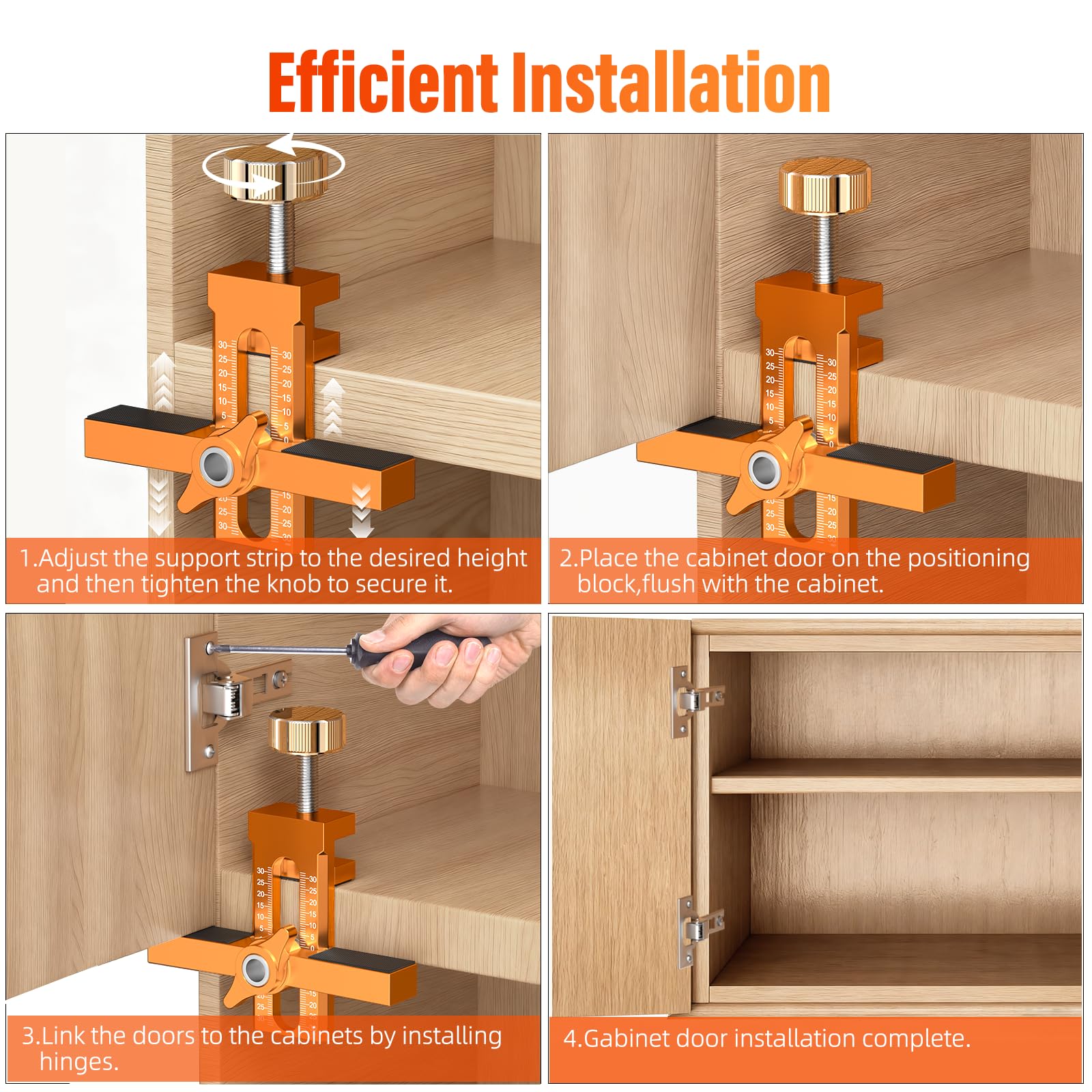 BURMONG adjustable positioner enables precise door gap adjustments.
