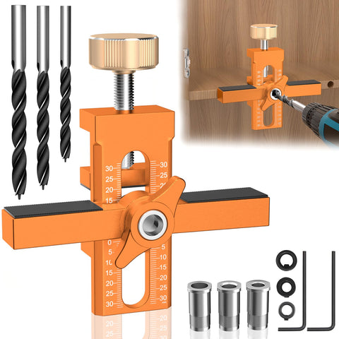 BURMONG cabinet door jig front view highlights precise aluminium construction for level mounting.