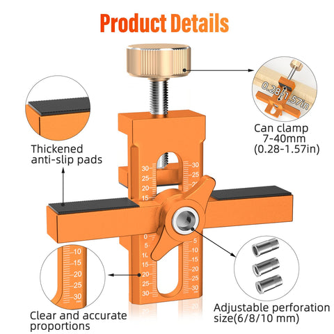 BURMONG jig in use shows effortless door alignment and drilling.