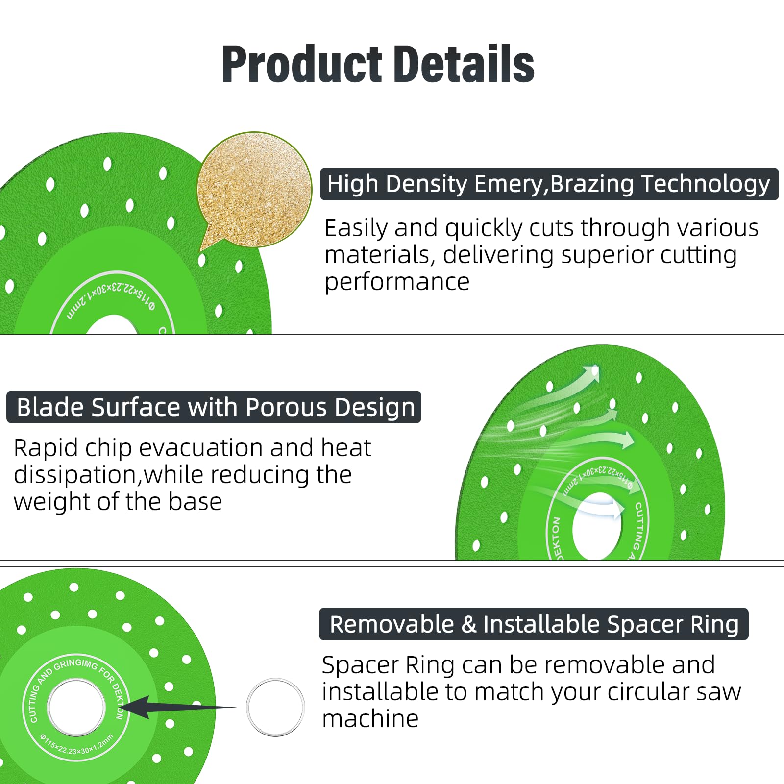 BURMONG diamond-particle-boost delivers faster, cleaner cuts with less chatter.