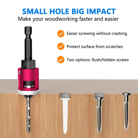 BURMONG quarter-inch hex shank enables quick drill changes.