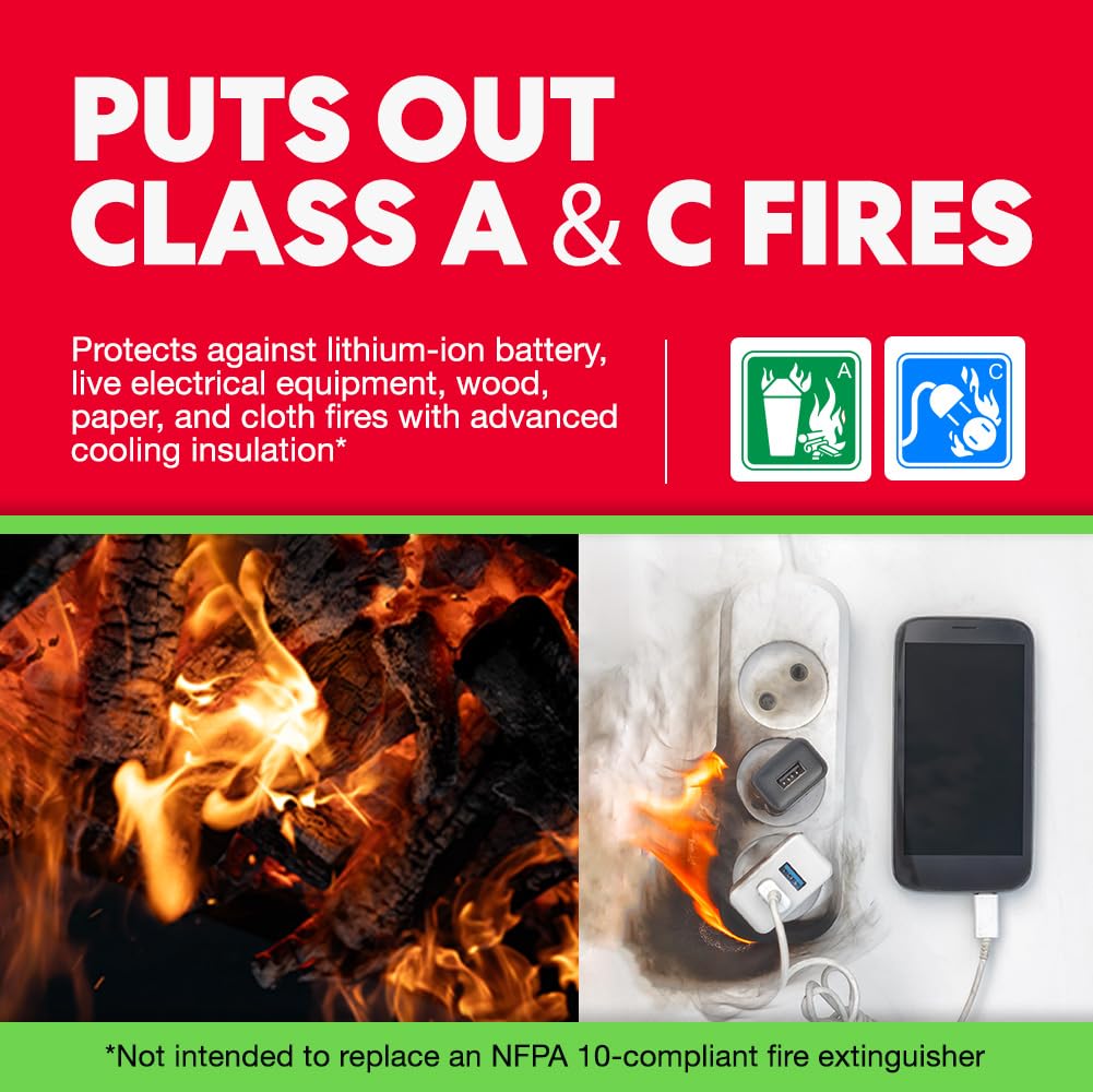 BurnBuster easy-use spray with no pins or levers for rapid response.