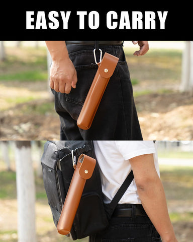 Burtok leather sheath protects the drill bit during transport.