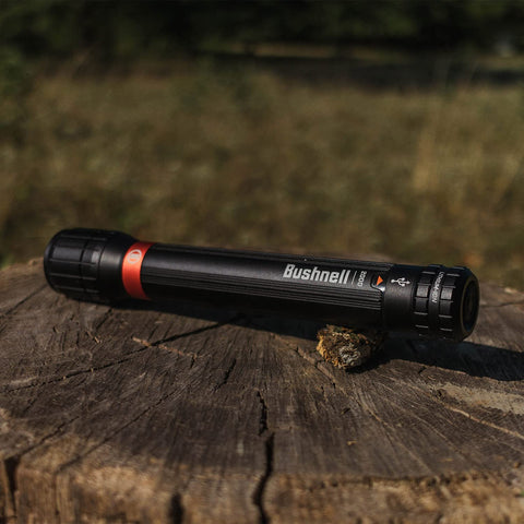 Bushnell 2000 Lumen Rechargeable Flashlight packaging and unboxing