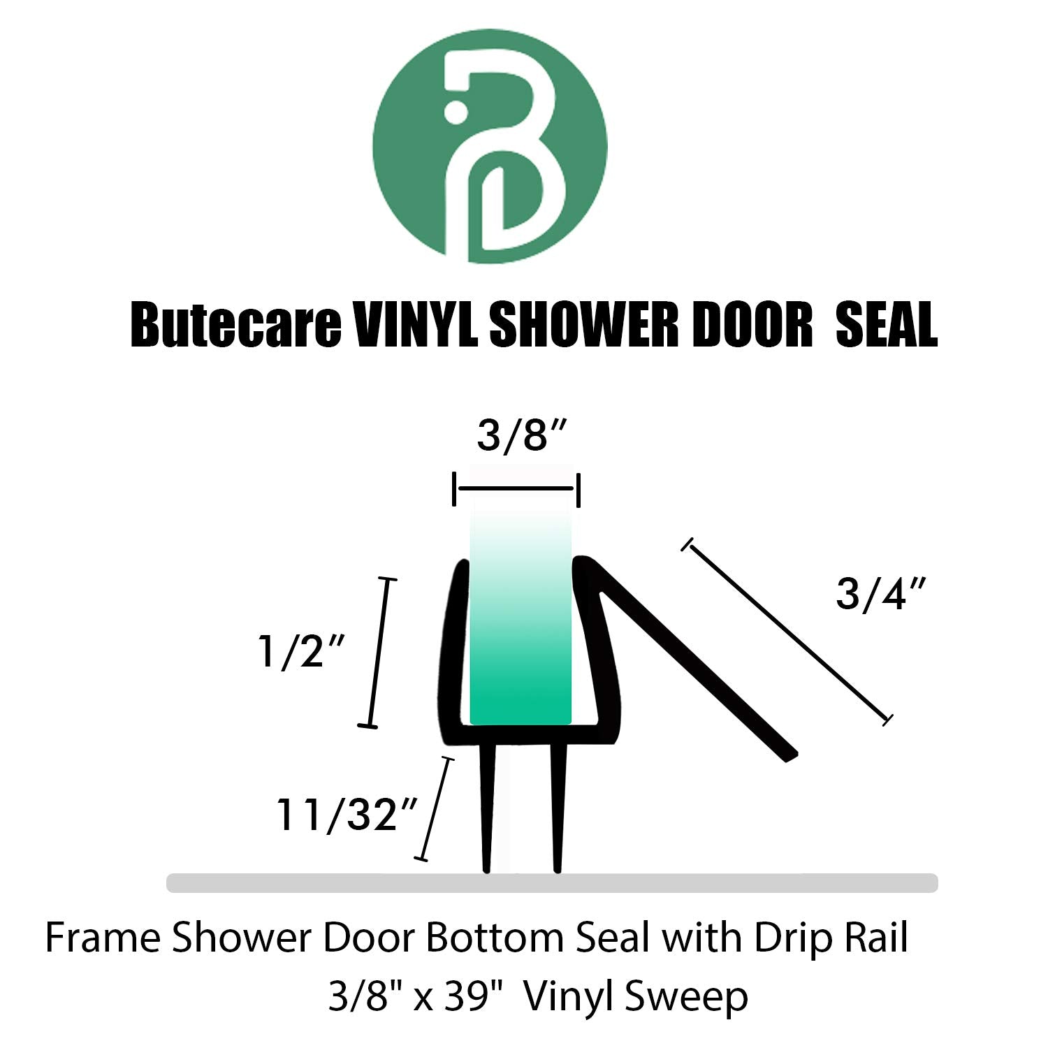 Butecare clear vinyl seal for glass doors preserves transparency while preventing water spray.