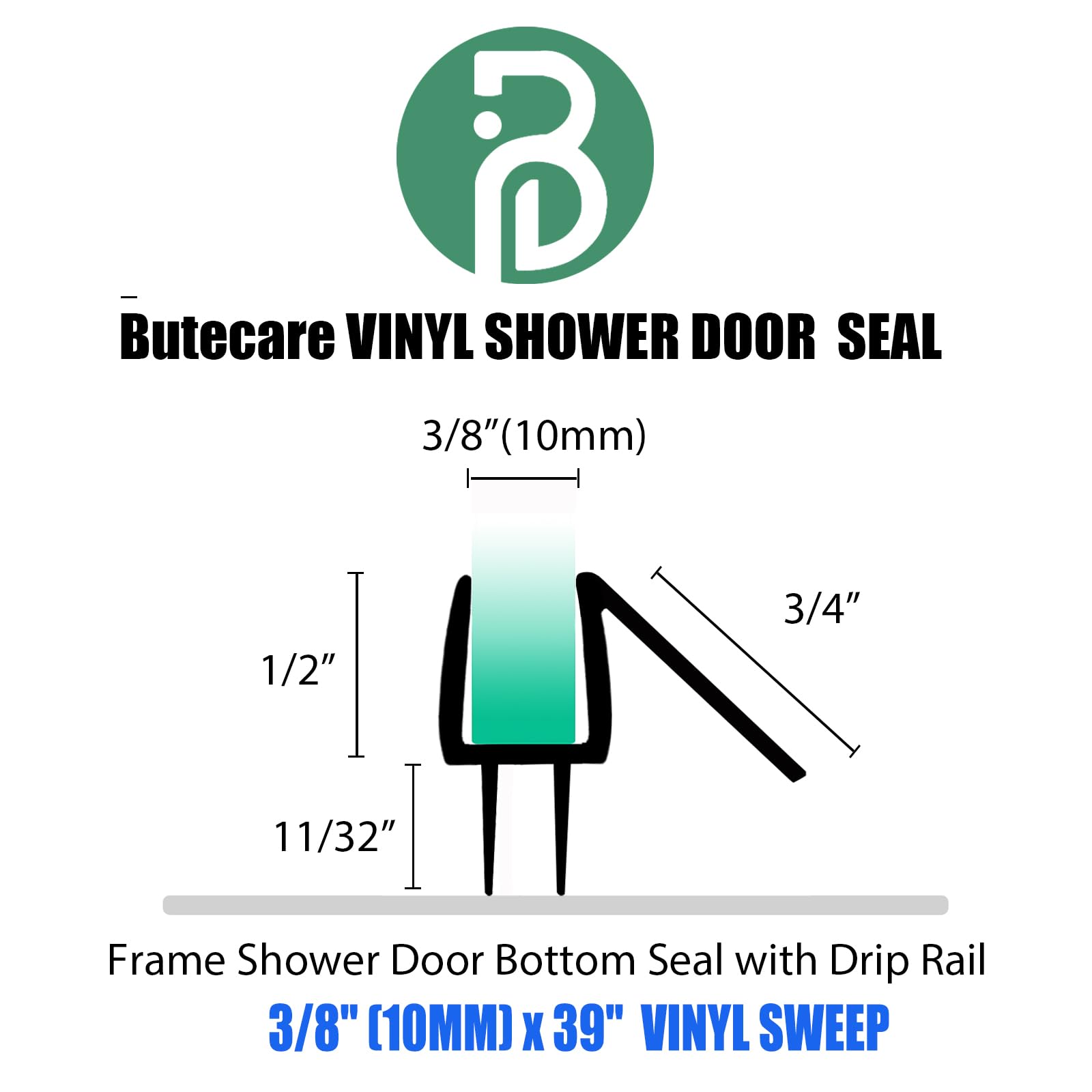 Butecare 39-inch two-pack seals provide reliable protection for glass doors.