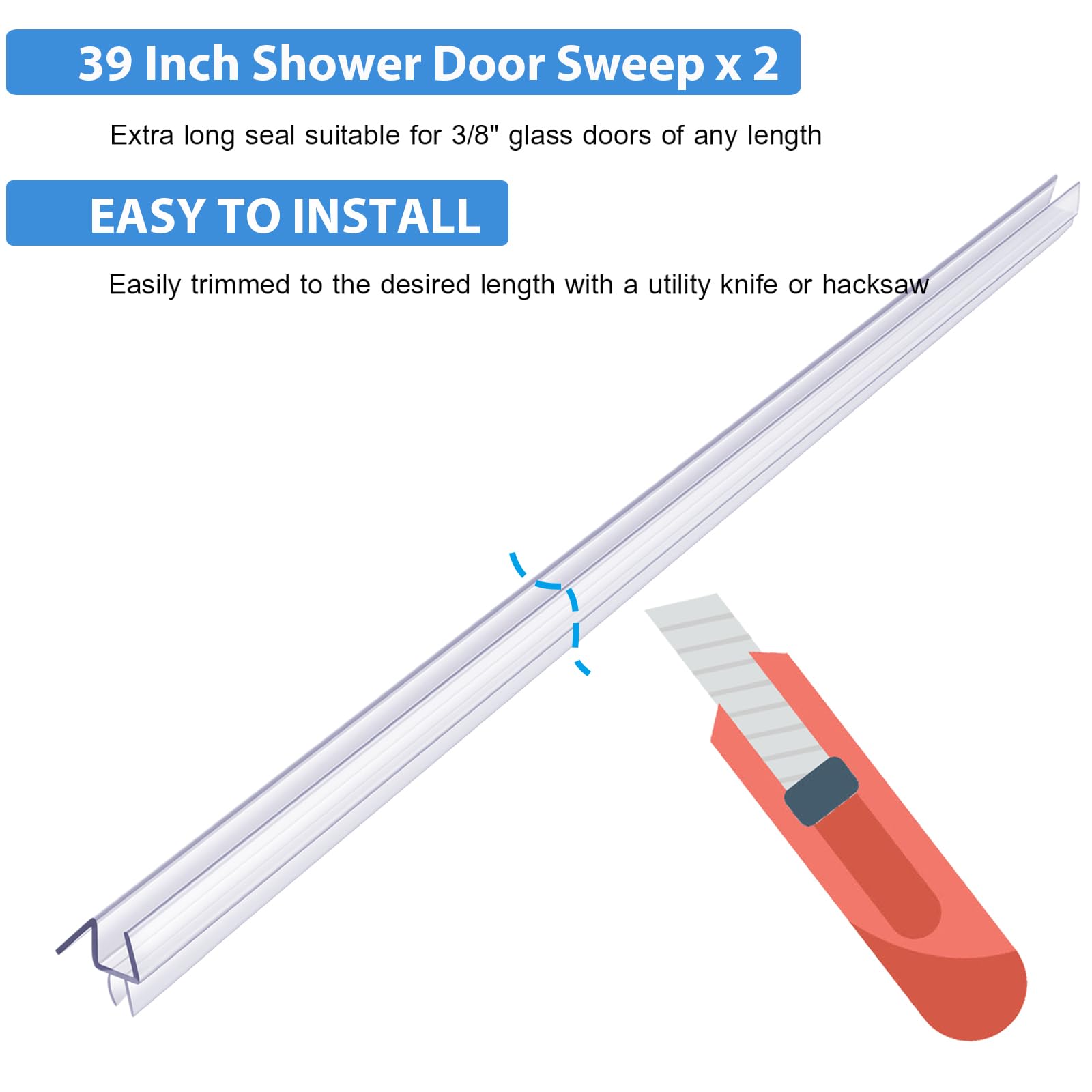 Butecare soft silicone bottom sweep allows smooth, quiet door operation.