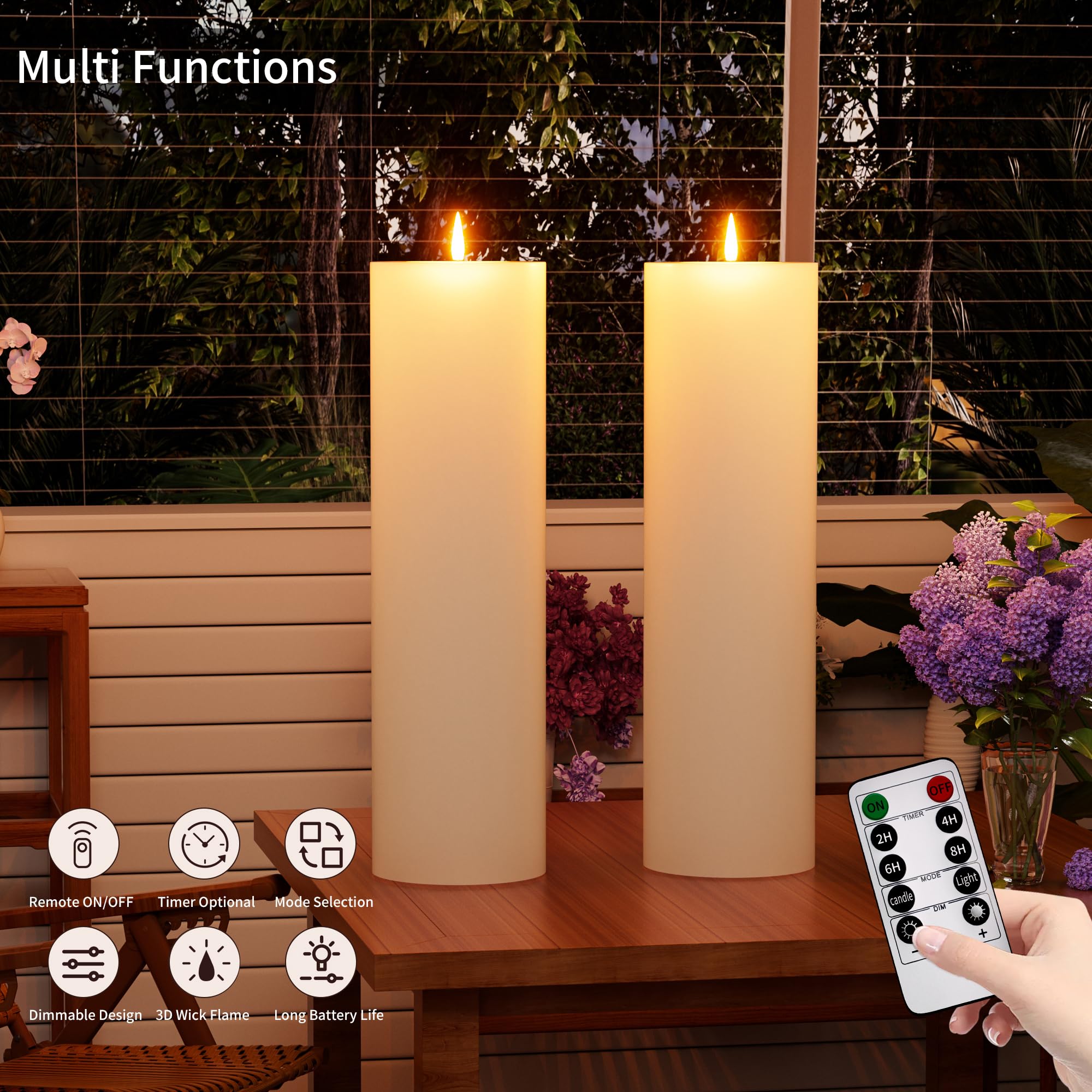 BUTHY 3D flickering flame provides a realistic wax-candle appearance for outdoors.