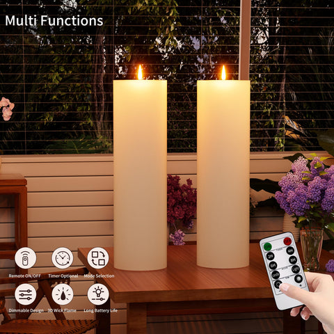 BUTHY 3D flickering flame provides a realistic wax-candle appearance for outdoors.