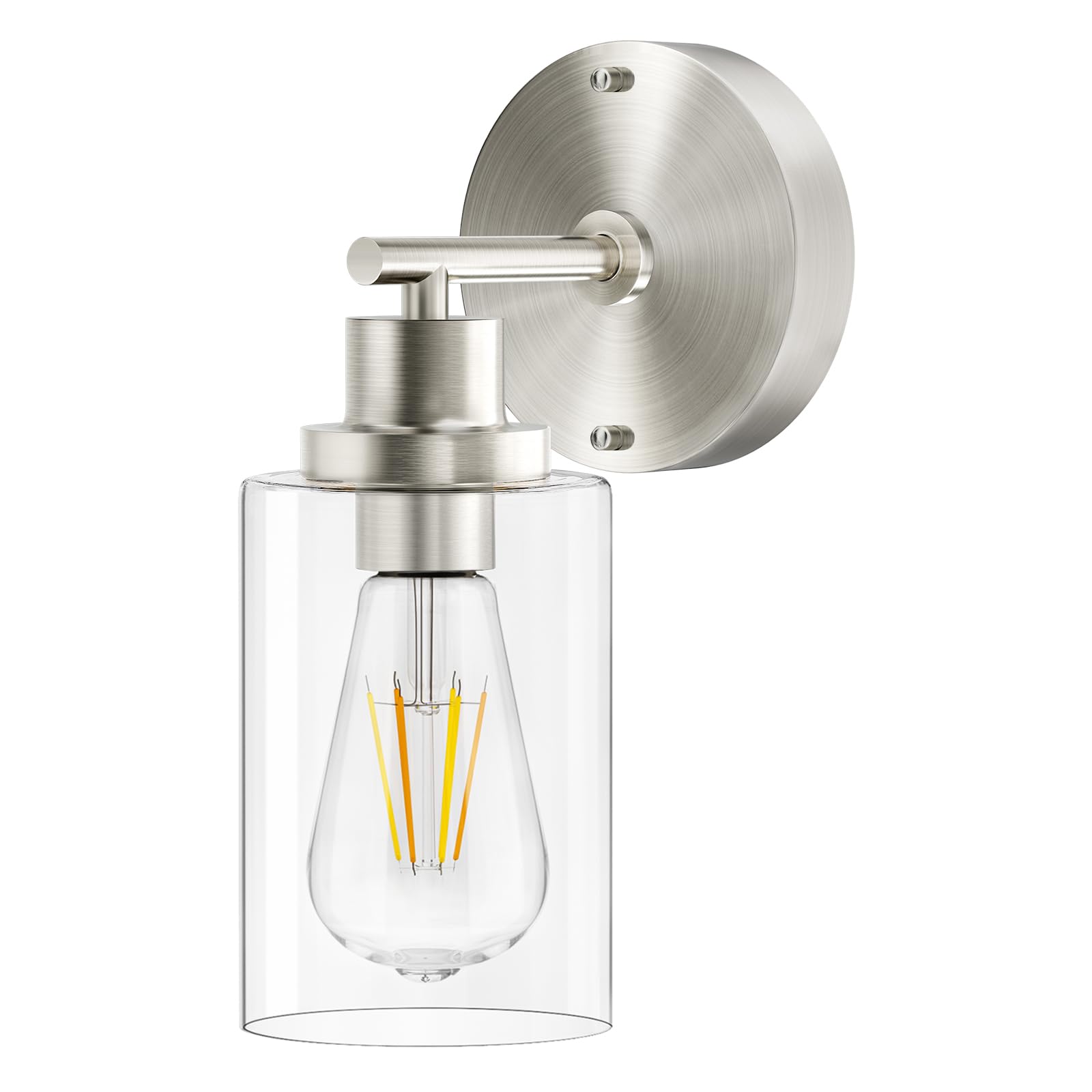 BUTHY brushed nickel wall light front view for hallways and bedrooms