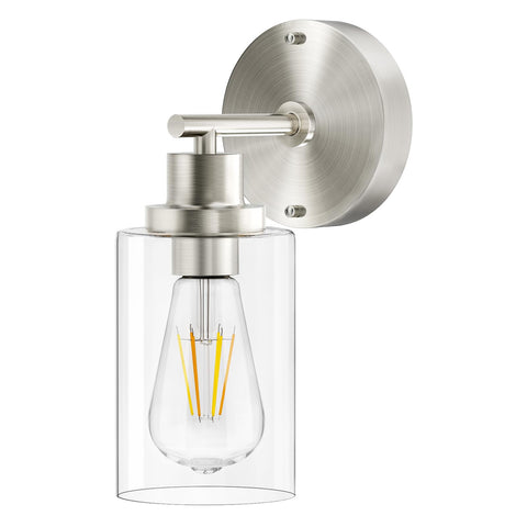 BUTHY brushed nickel wall light front view for hallways and bedrooms
