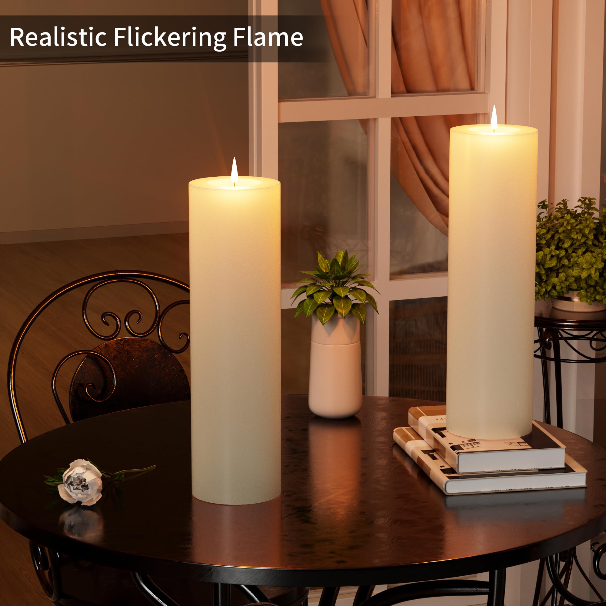 BUTHY ivory wax look and flicker enhance porch decor with authentic charm.