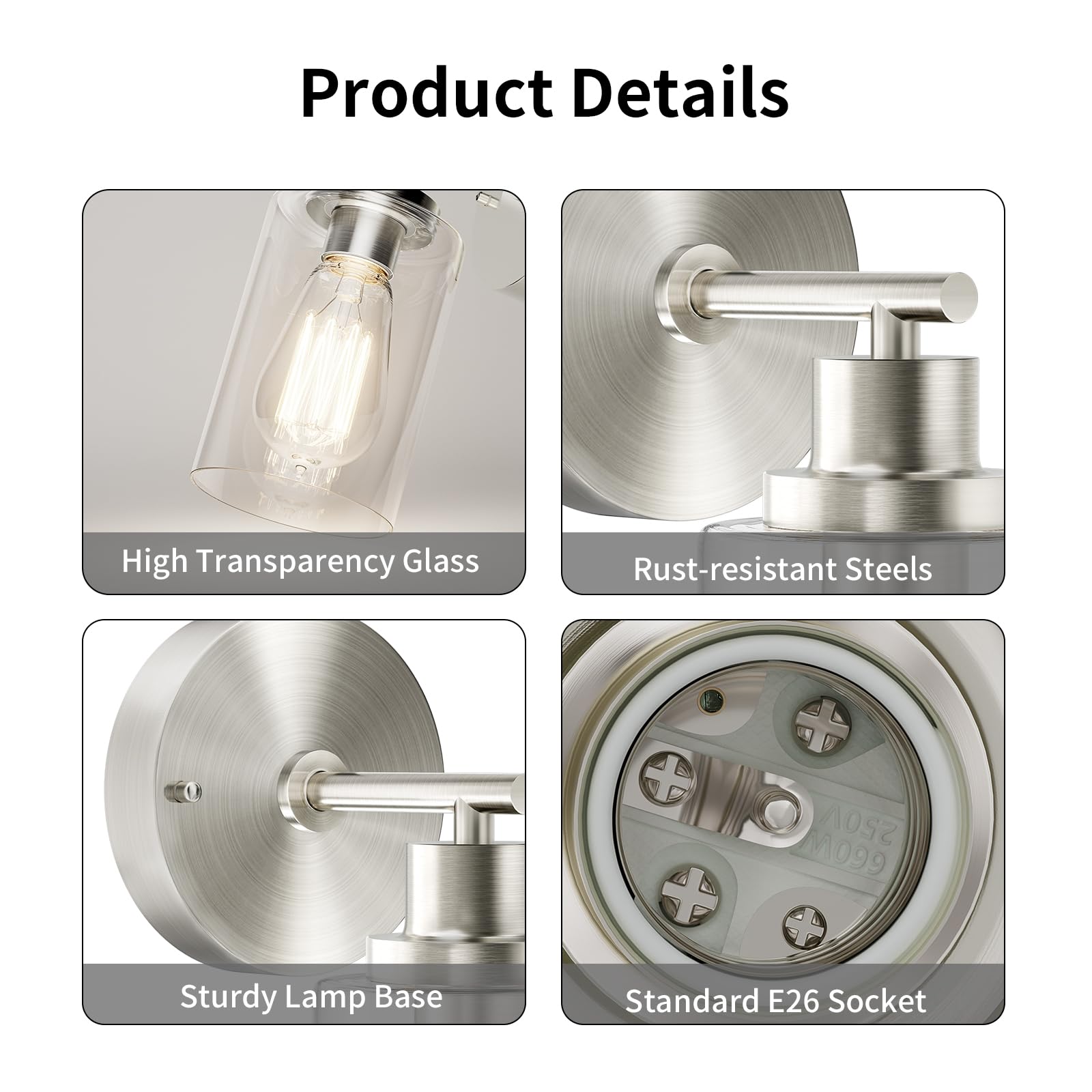 BUTHY wall light with E26 base compatibility supports versatile bulbs
