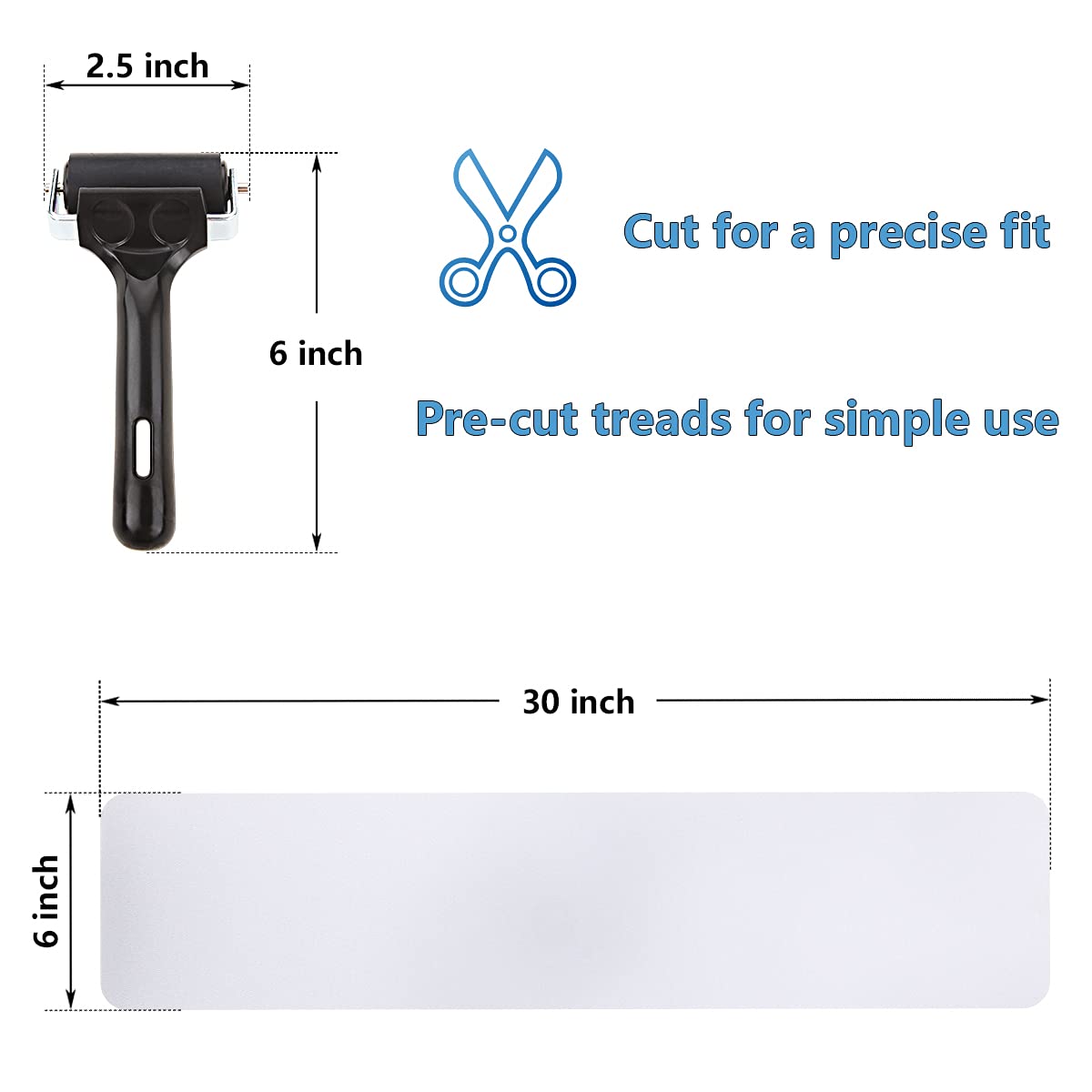 Butizone clear adhesive strips on extension ladder promote steady footing