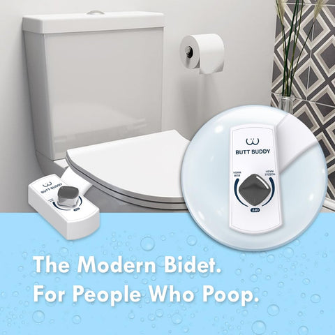 Butt Buddy adjustable water-pressure dial in use