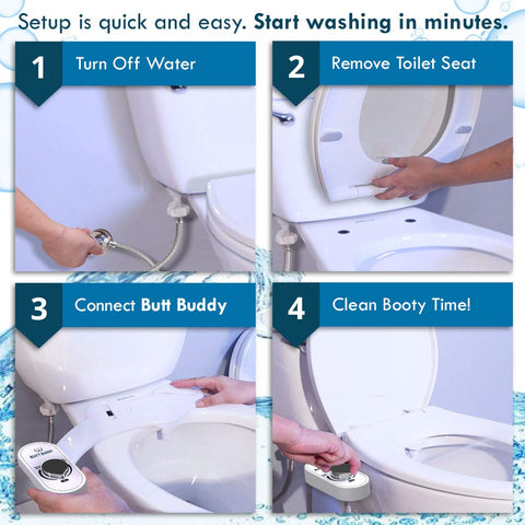 Butt Buddy compact design fitted on a standard toilet