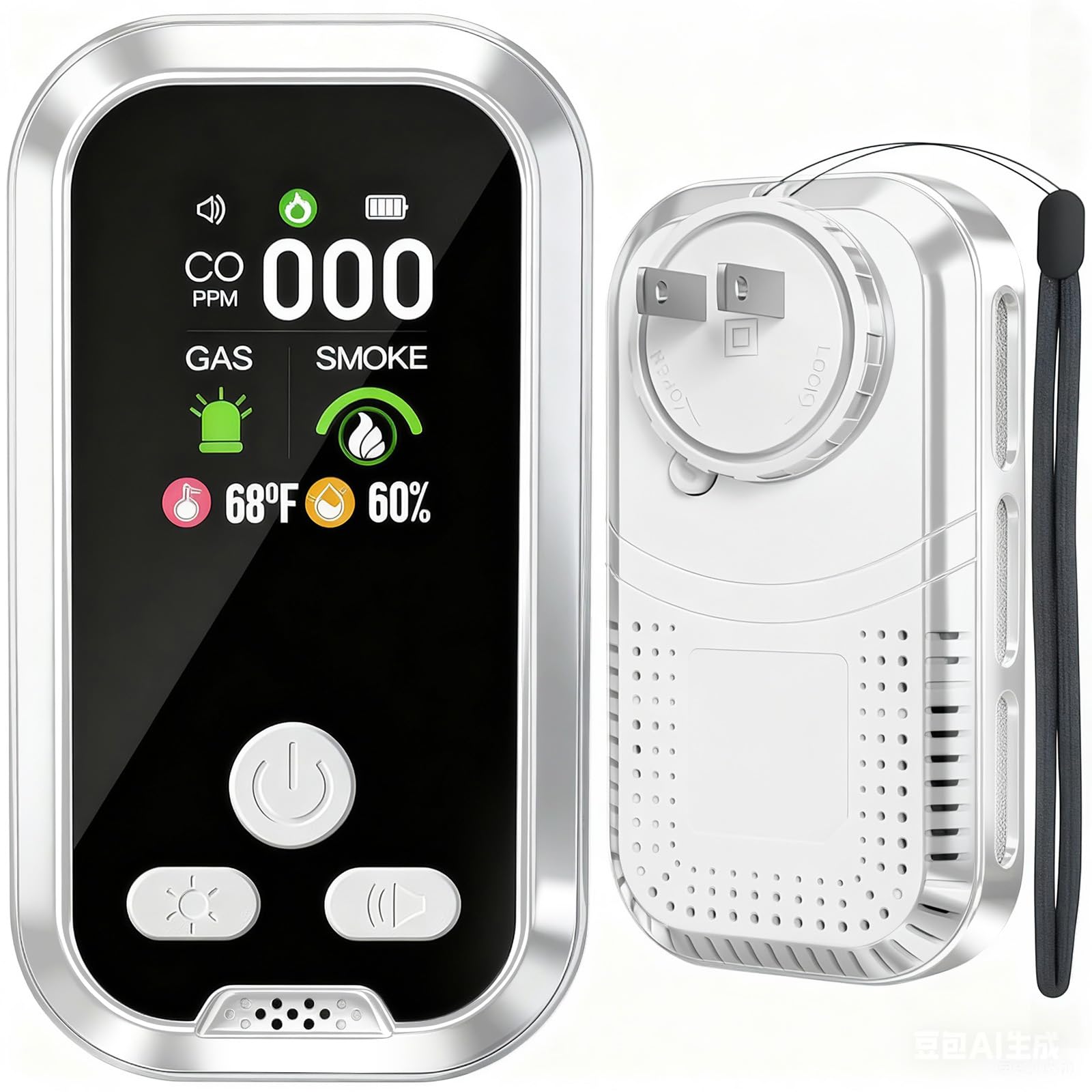 Buwheekoki 6-in-1 detector front display with live readings for quick checks