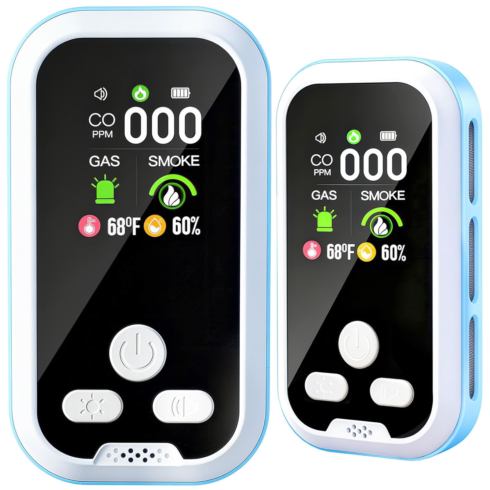 Buwheekoki 6-in-1 detector front view with LCD for real-time readings.