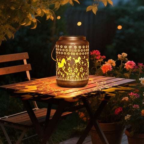 Buwheekoki evening ambience lights up paths at dusk.