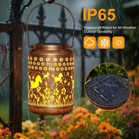 Buwheekoki vintage golden copper finish adds rustic charm to outdoor spaces.