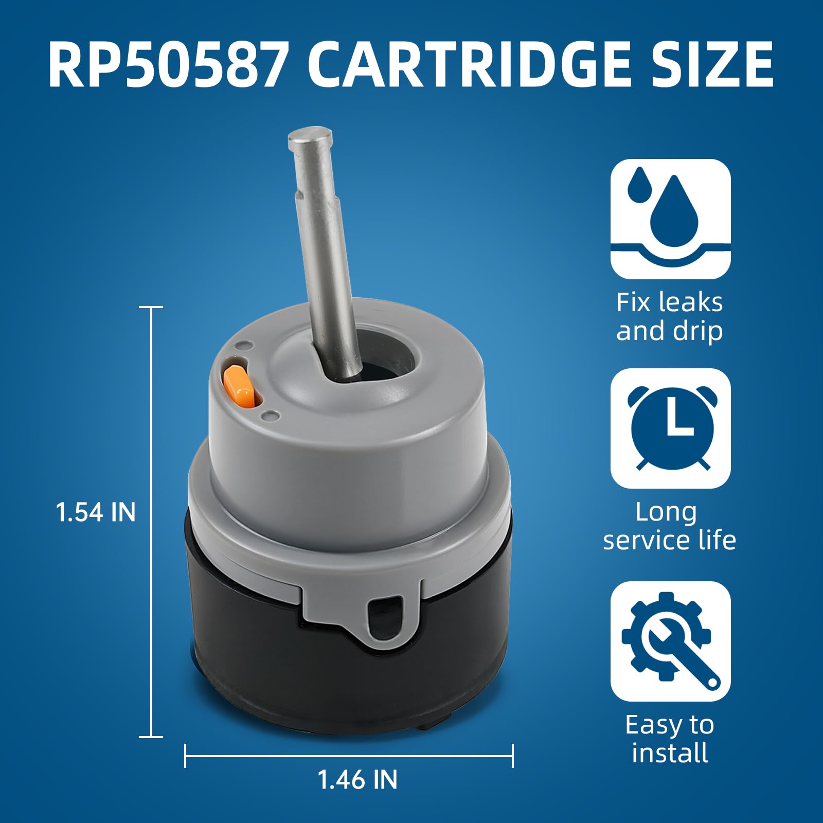 BUWTIQ RP50587 compatibility supports kitchen and bath faucet replacements.