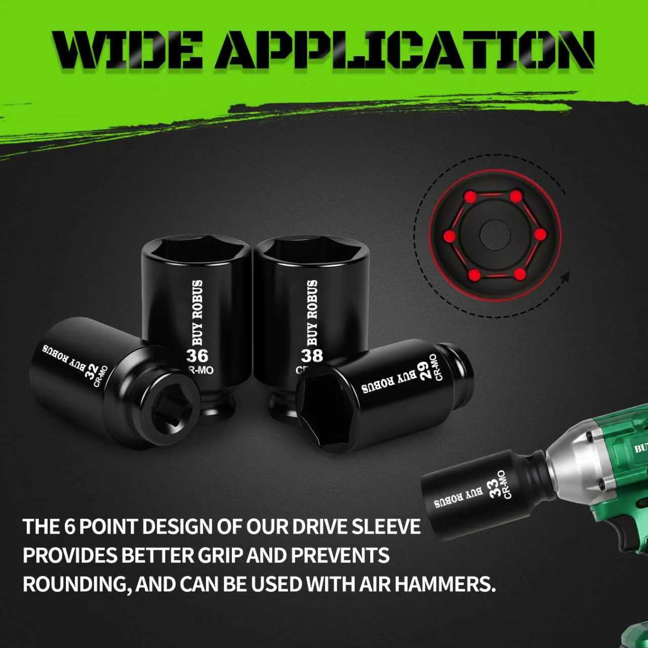 BUYROBUS dual detent holes ensure socket stays secure