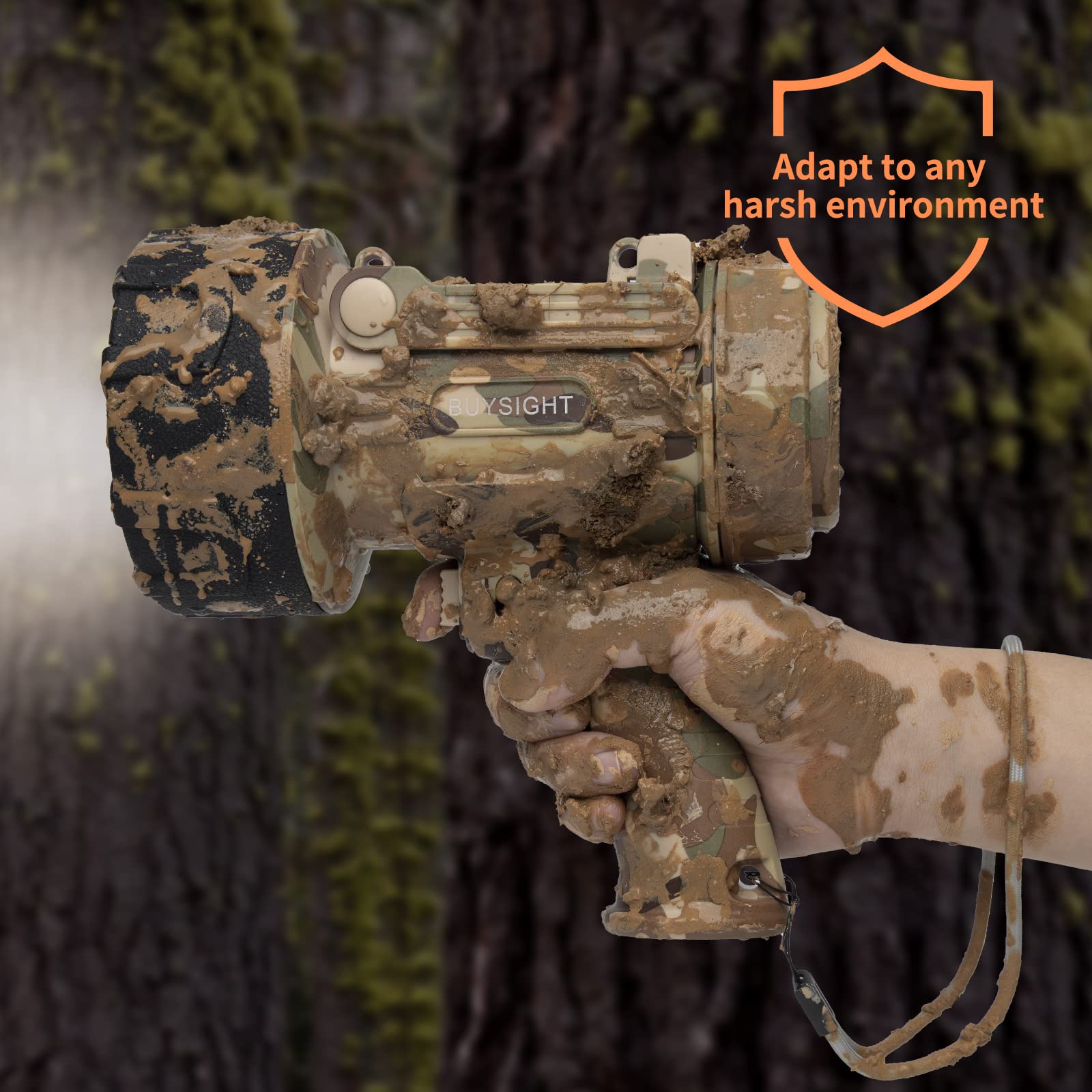 BUYSIGHT camouflage gray shell emphasizes outdoor durability.