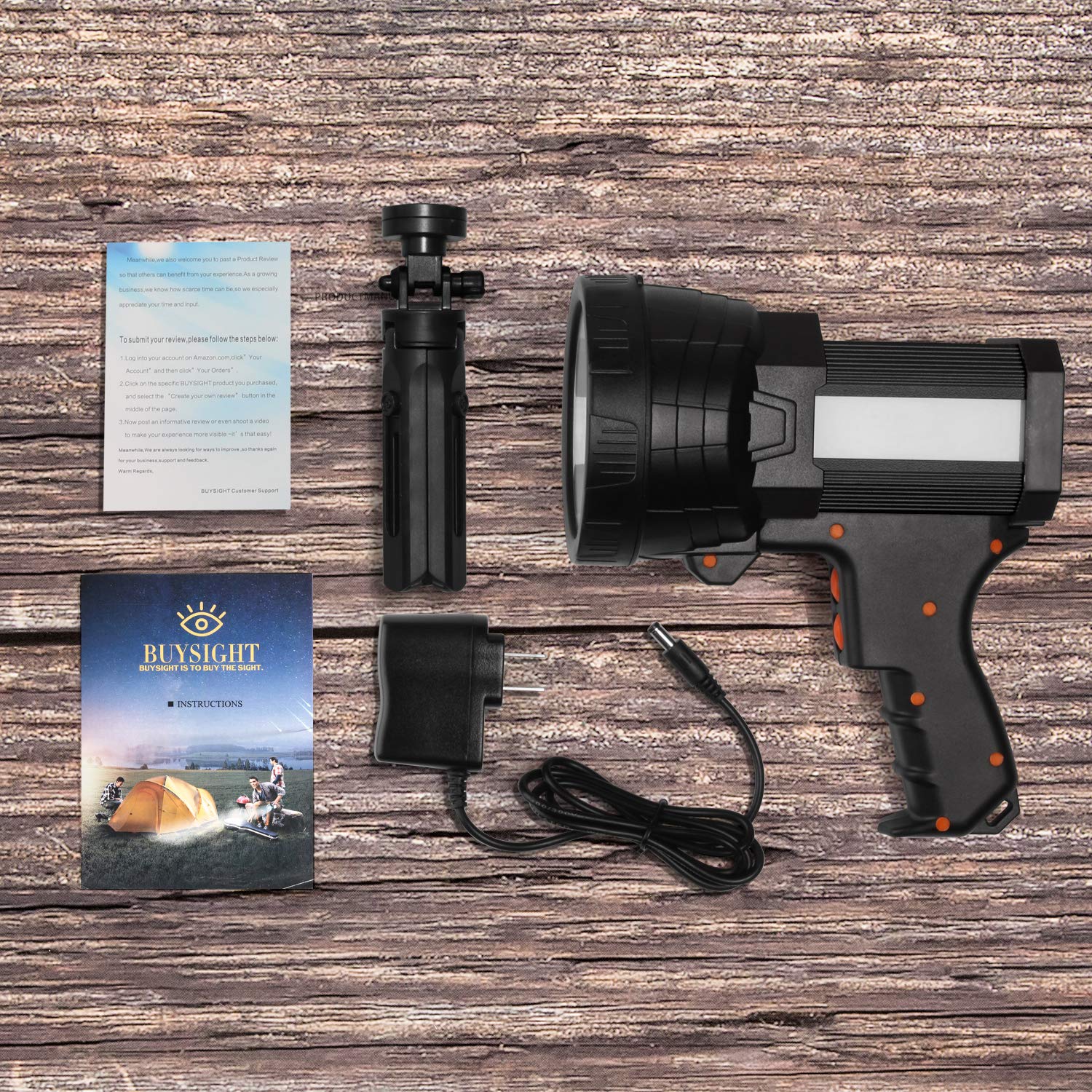 BUYSIGHT spotlight as portable power bank for devices