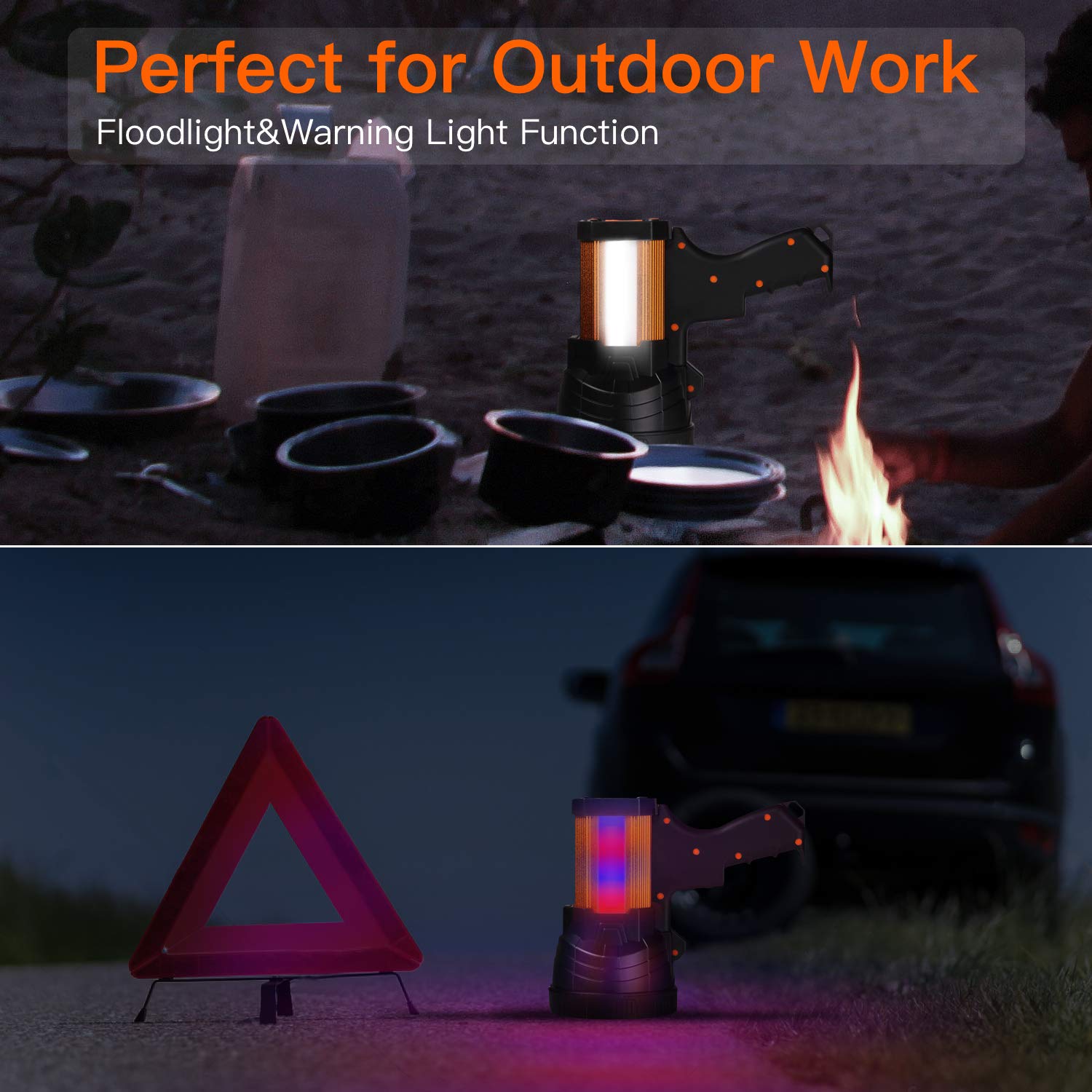 BUYSIGHT Spotlight red and blue warning lights enhance safety signals.