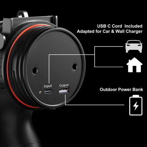 BUYSIGHT Spotlight 10000mAh battery supports long runtimes between charges.