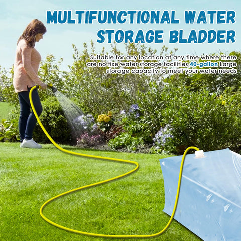 Buzzlett emergency water bladder outdoors for preparedness