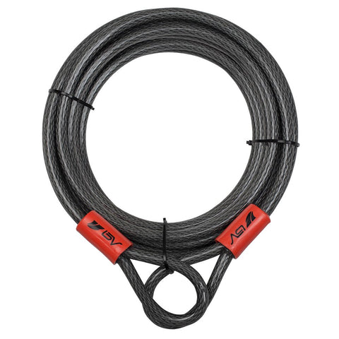 BV Heavy-Duty 30ft security cable with loops through bike frames for secure storage