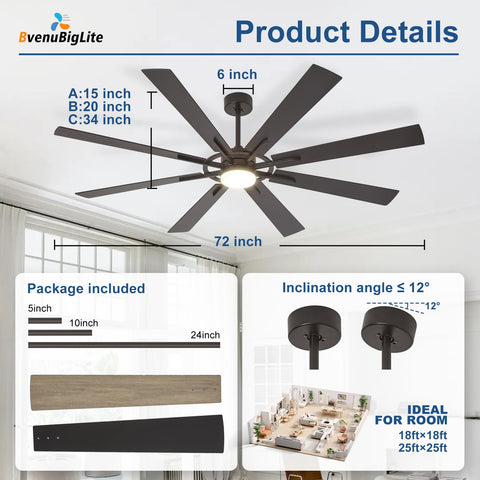 BvenuBigLite quiet DC motor delivers smooth, low-noise airflow