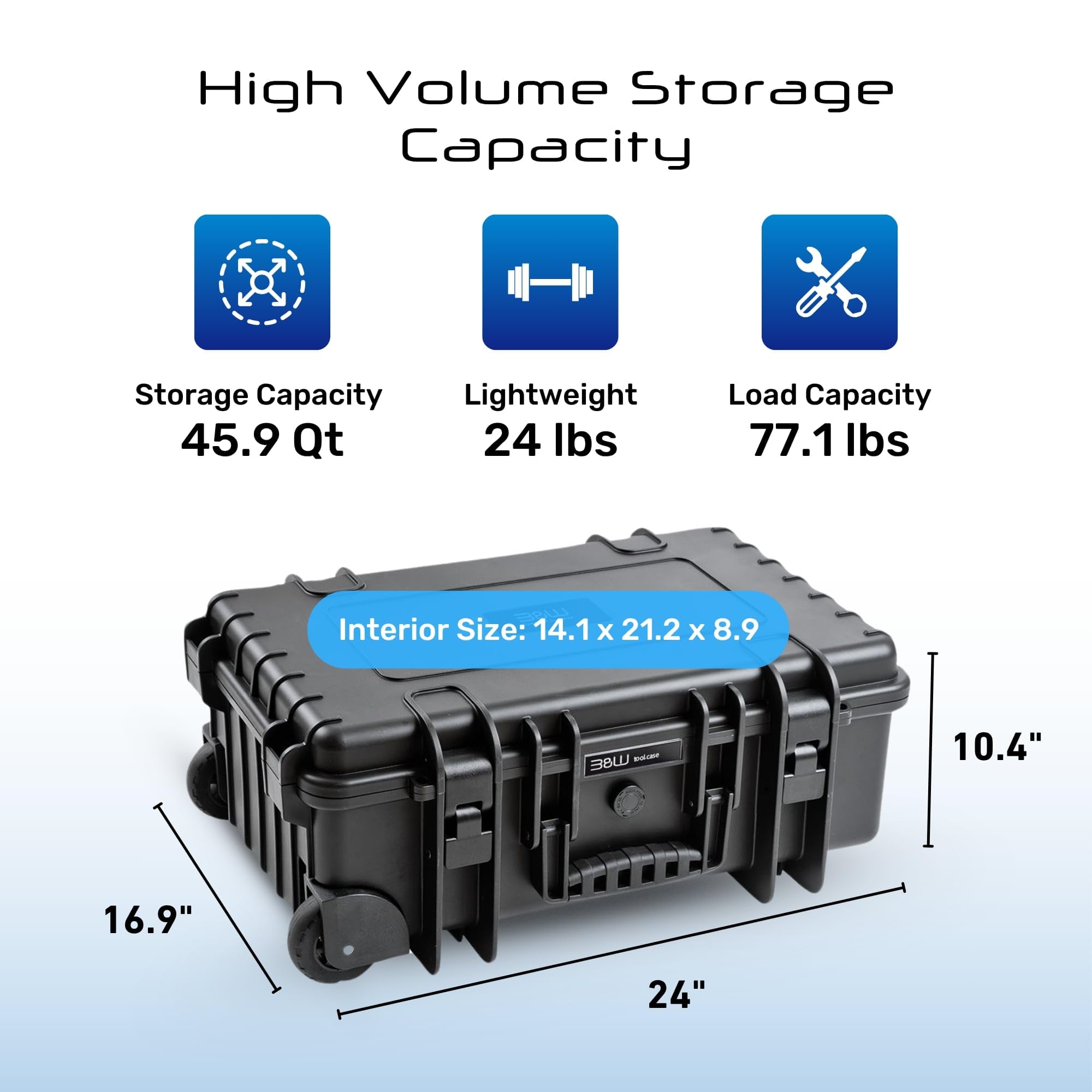 B&W International Jumbo 6700 aluminum divider simplifies main compartment layout.
