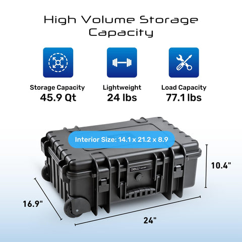 B&W International Jumbo 6700 aluminum divider simplifies main compartment layout.