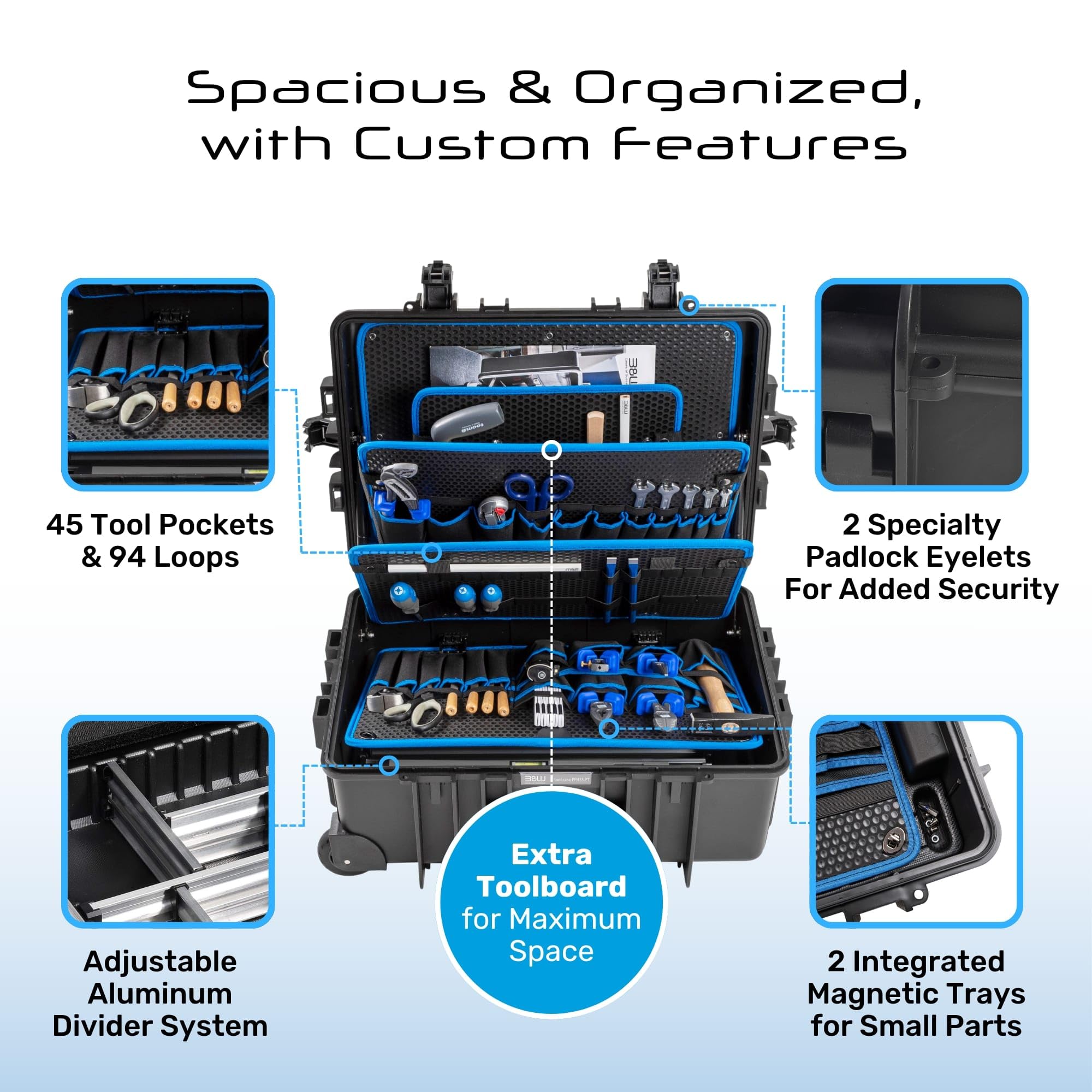 B&W International Jumbo 6700 casters enable smooth rolling on uneven floors.