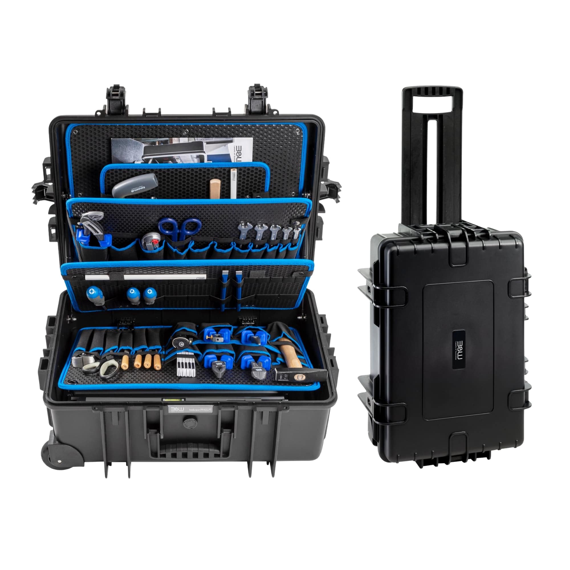 B&W International Jumbo 6700 tool case pockets keep tools organized on site.