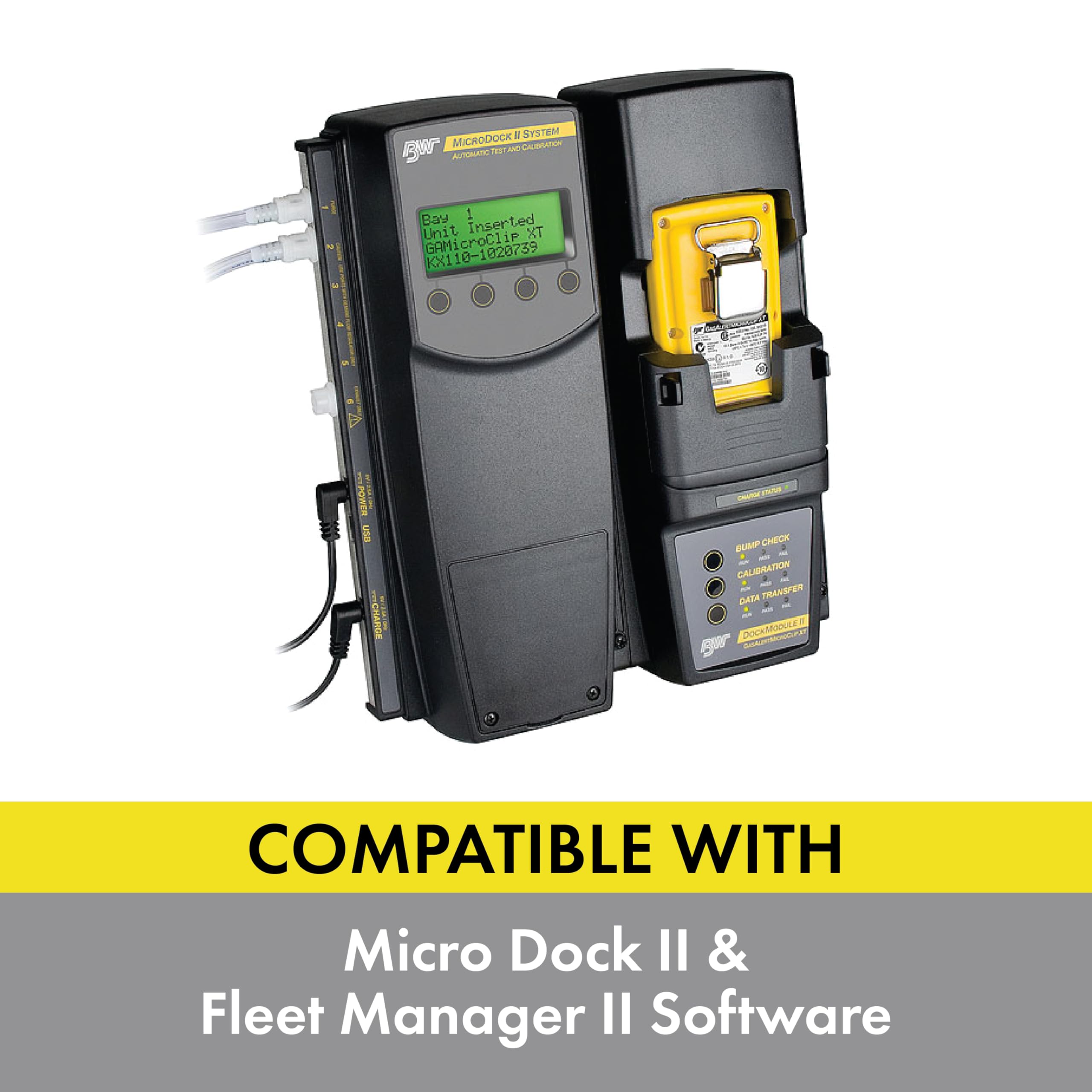 BW Technologies BW Clip H2S detector closeup emphasizes sensor window and battery-free two-year operation