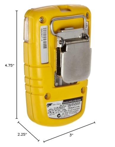 BW Technologies BW Clip O2 monitor yellow, compact design for focused gas detection.