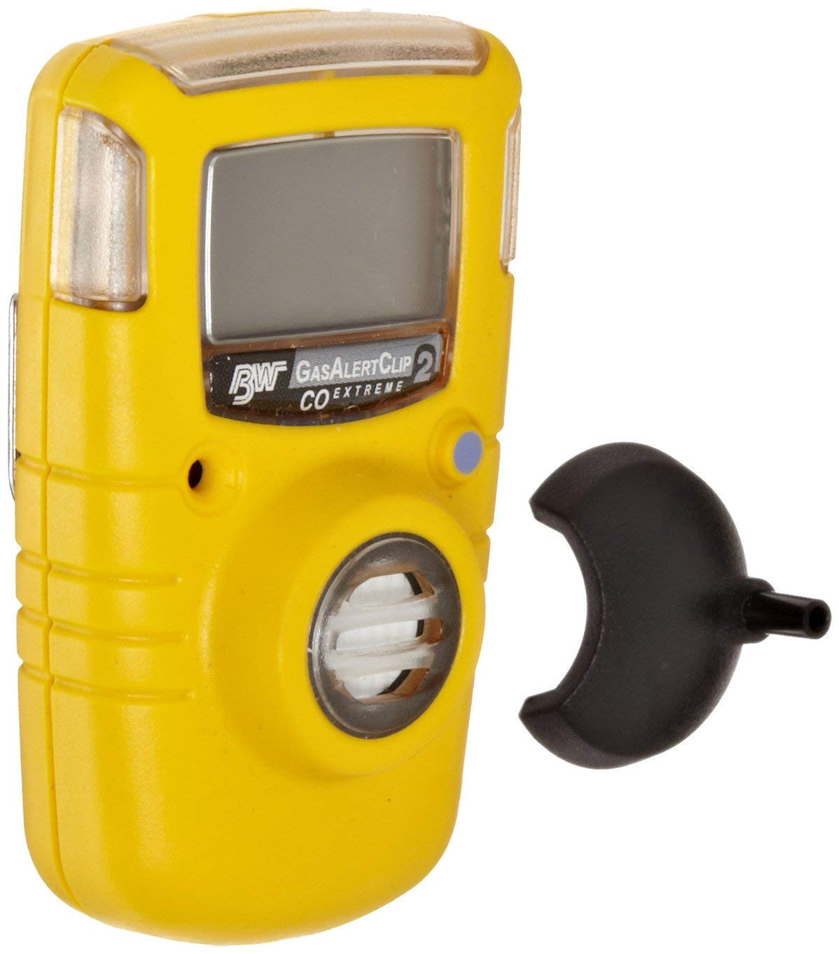 BW Technologies BW Clip O2 monitor yellow front view, compact and maintenance-free for continuous safety.