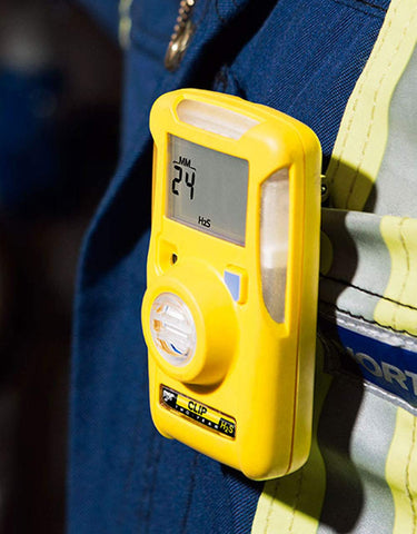 BW Technologies BW Clip O2 monitor yellow with auto-logged events, quick audits.