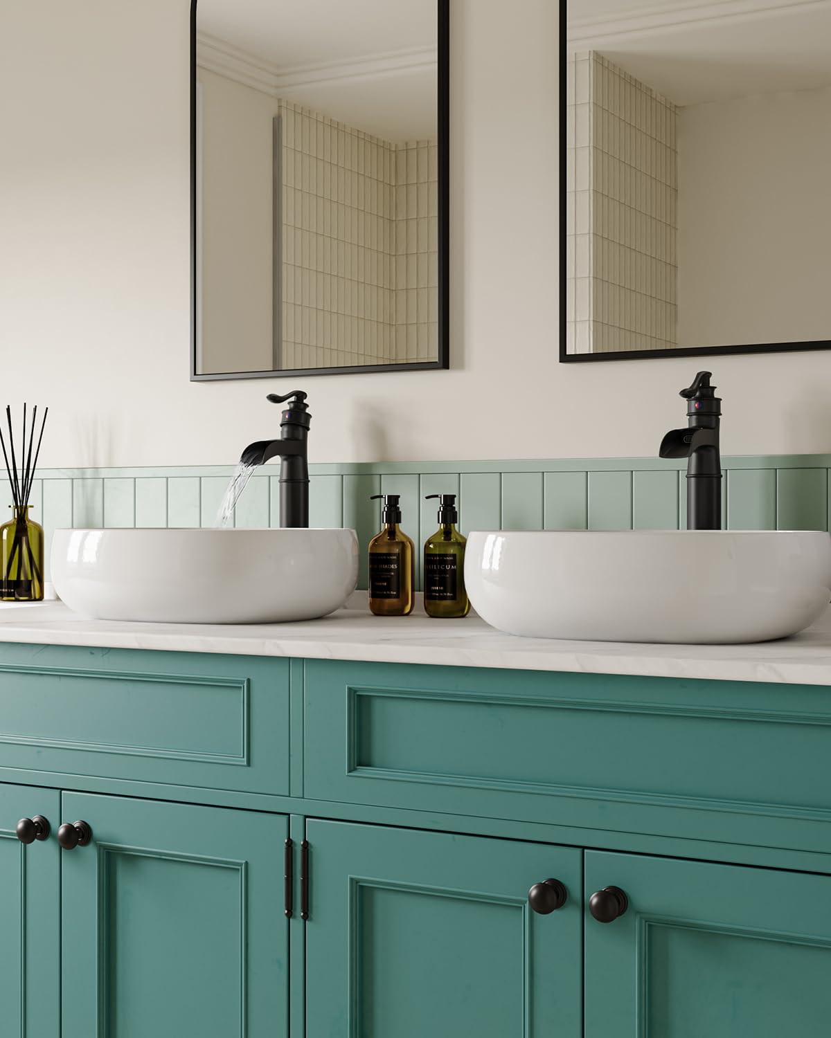 BWE bathroom faucet one-handle control for precise temperature and flow.
