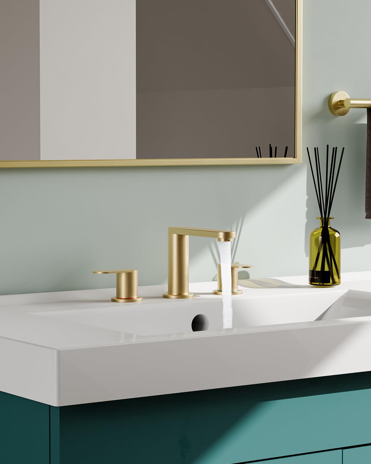 BWE two-handle control delivers precise temperature and flow adjustments.