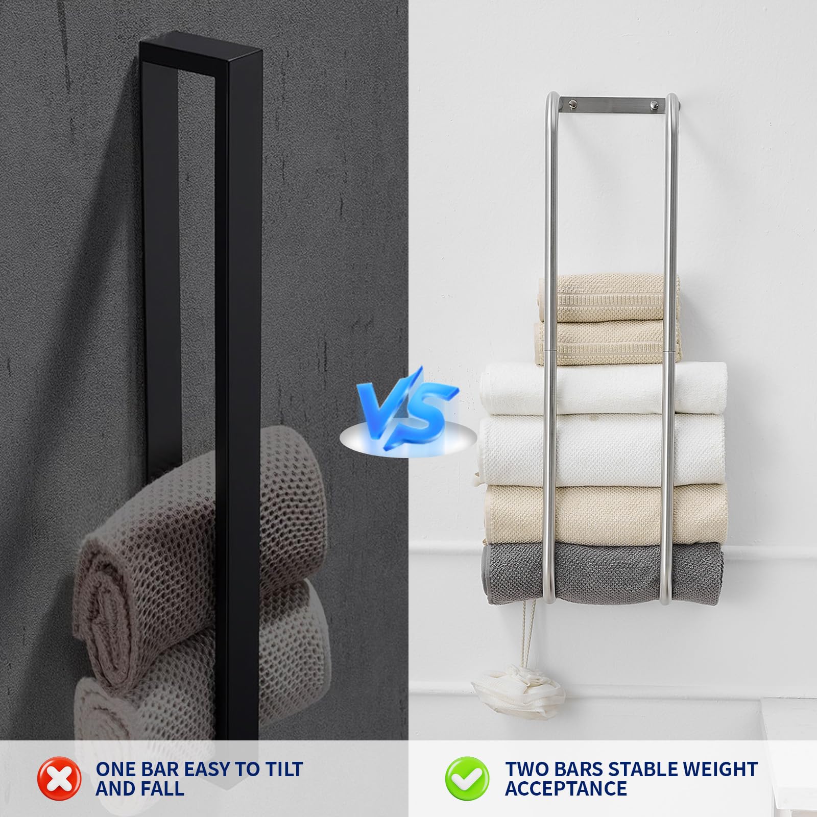 BWE Hidden screw covers for a clean look.