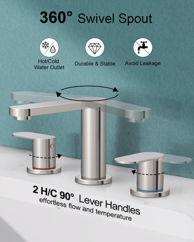 BWE 360-degree swivel spout enables flexible reach and thorough sink cleaning