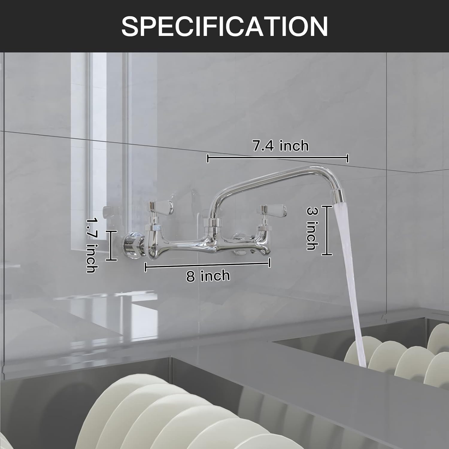 BWE kitchen faucet rotating 360-degree spout for flexible cleaning angles.